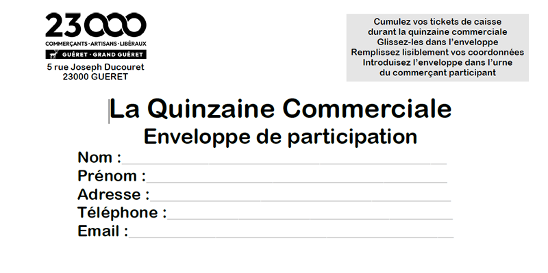 enveloppe quinzaine commerciale
